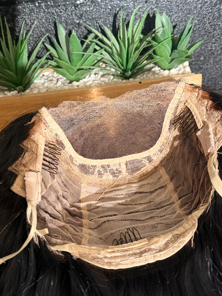 Refurbished natural black wig