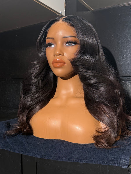 Refurbished natural black wig